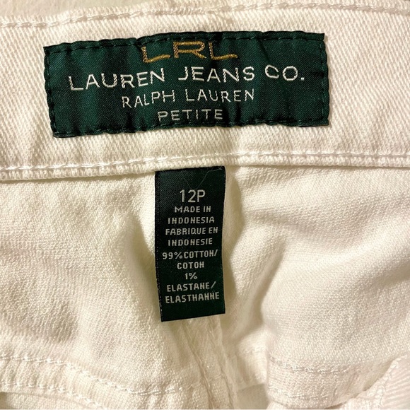 Lauren Ralph Lauren Classic Straight Leg Denim Jeans, White sz 12P - Picture 7 of 8